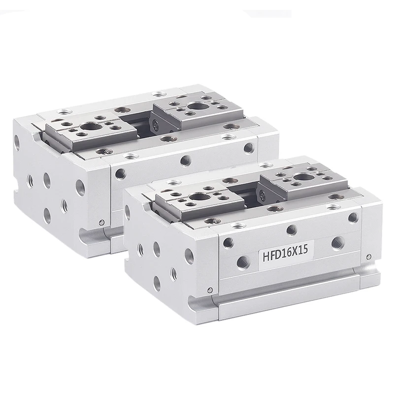 HFD8X8/8X15/8X30/12X10/12X25/12X50/16X30/16X60 Air Claw Guide Rail Sliding Table Clamping Claw Finger Cylinder