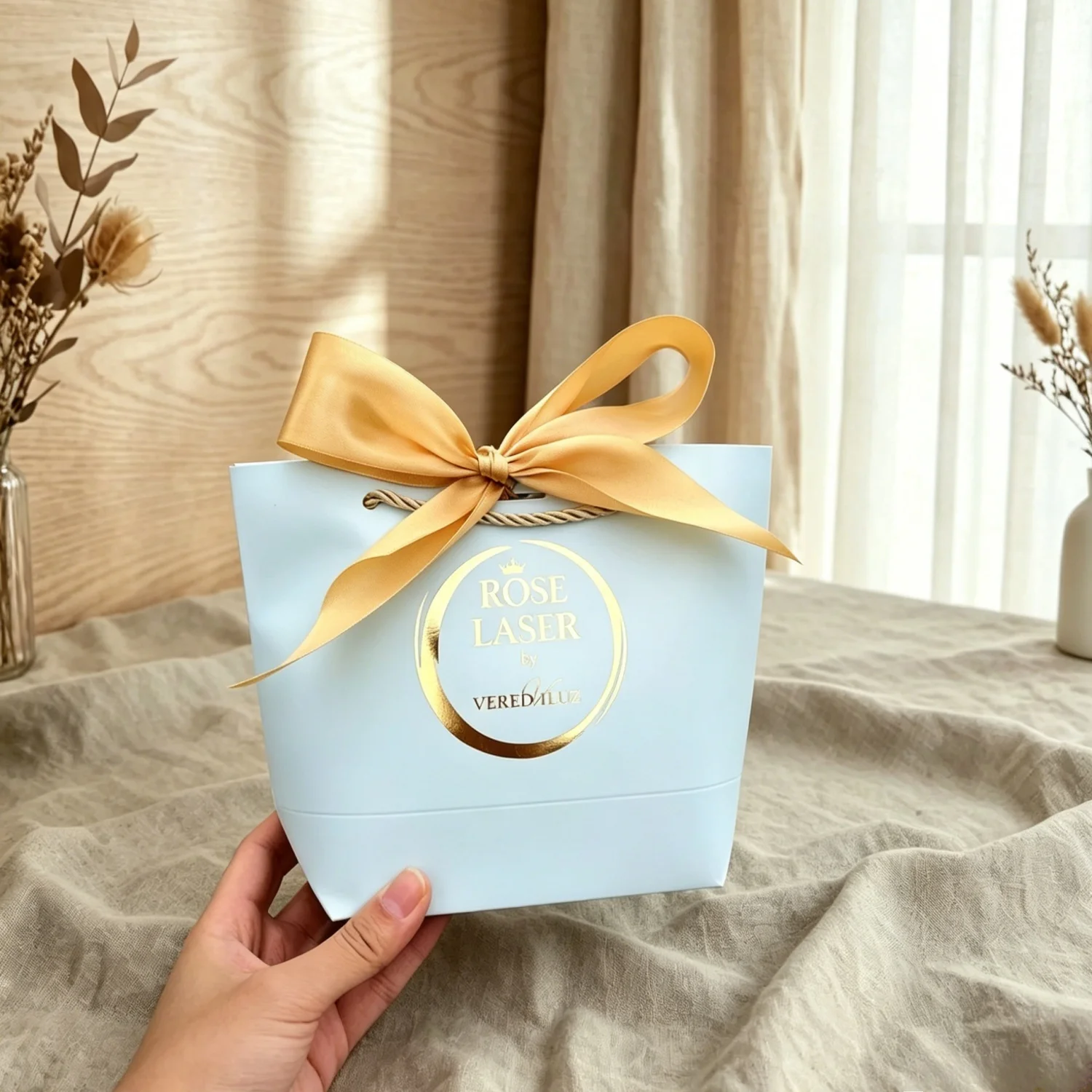 Geschenktüte mit Schleifenband, recycelbare DIY-Papiertüten für Kleidung, Hochzeit, Geburtstagsfeier mit Griffen, Feierdekoration, 10 Stück – Detail 11