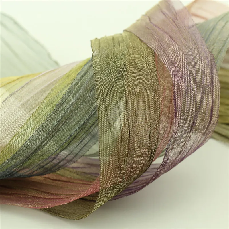 5yard/lot 25-40mm pleated snow yarn new ribbon hair accessory bow diy handmade material ornament on the head ribbon diy T-055