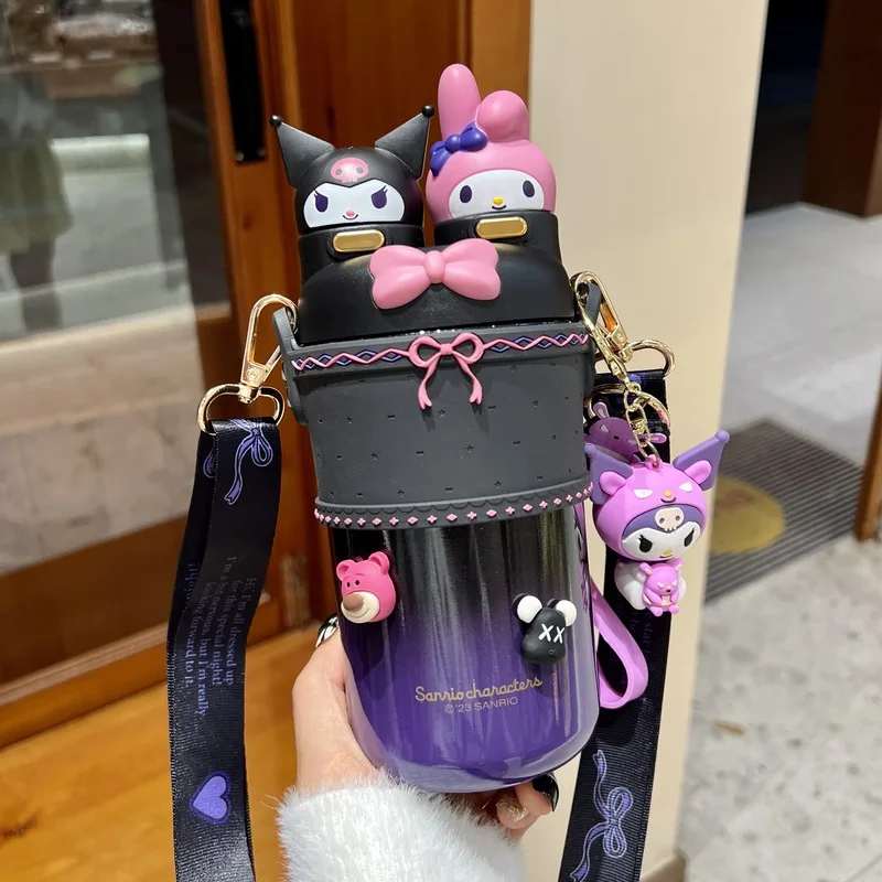 

550 мл Sanrio оригинальная Термокружка Kuromi мультфильм 316 нержавеющая сталь портативная Лолита чашка для воды путешествия бутылка для воды Kawaii Дети