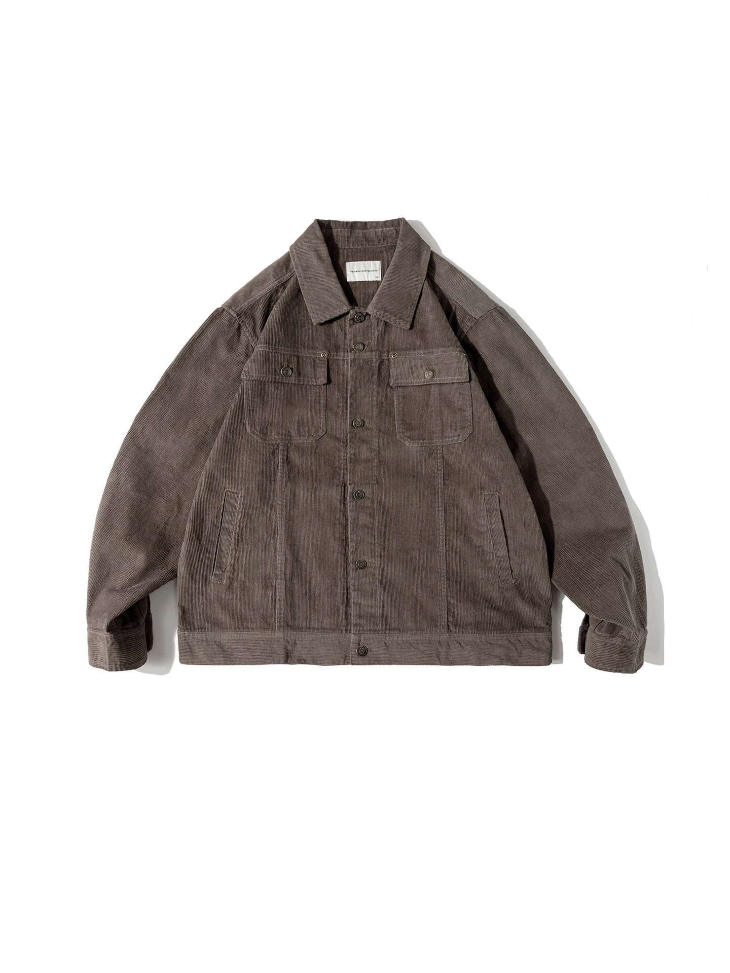 

Мужская демисезонная куртка в американском ретро-стиле из вельвета, простая, с множеством карманов, в стиле рабочей одежды Детройт, однотонная, с отложным воротником, повседневная верхняя одежда