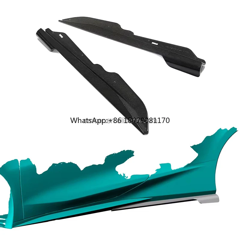 Car Modify Parts Real Carbon Fiber Side Skirts Extension Splitter For Chevrolet Corvette Stingray C8 2020-2024 Body Kit