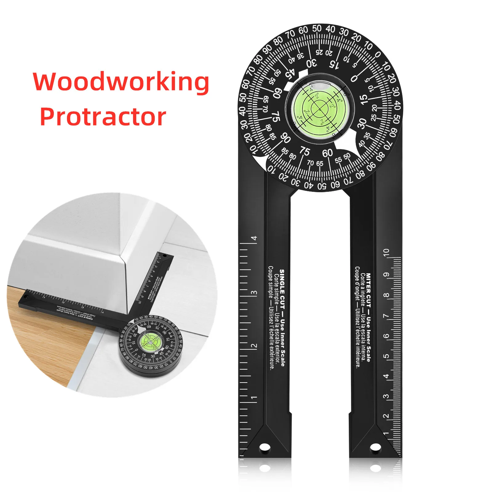 

Mitre Saw Protractor Woodworking ABS Angle Finder Level Meter Miter Gauge Goniometer Protractor Inclinometer Measuring Tool