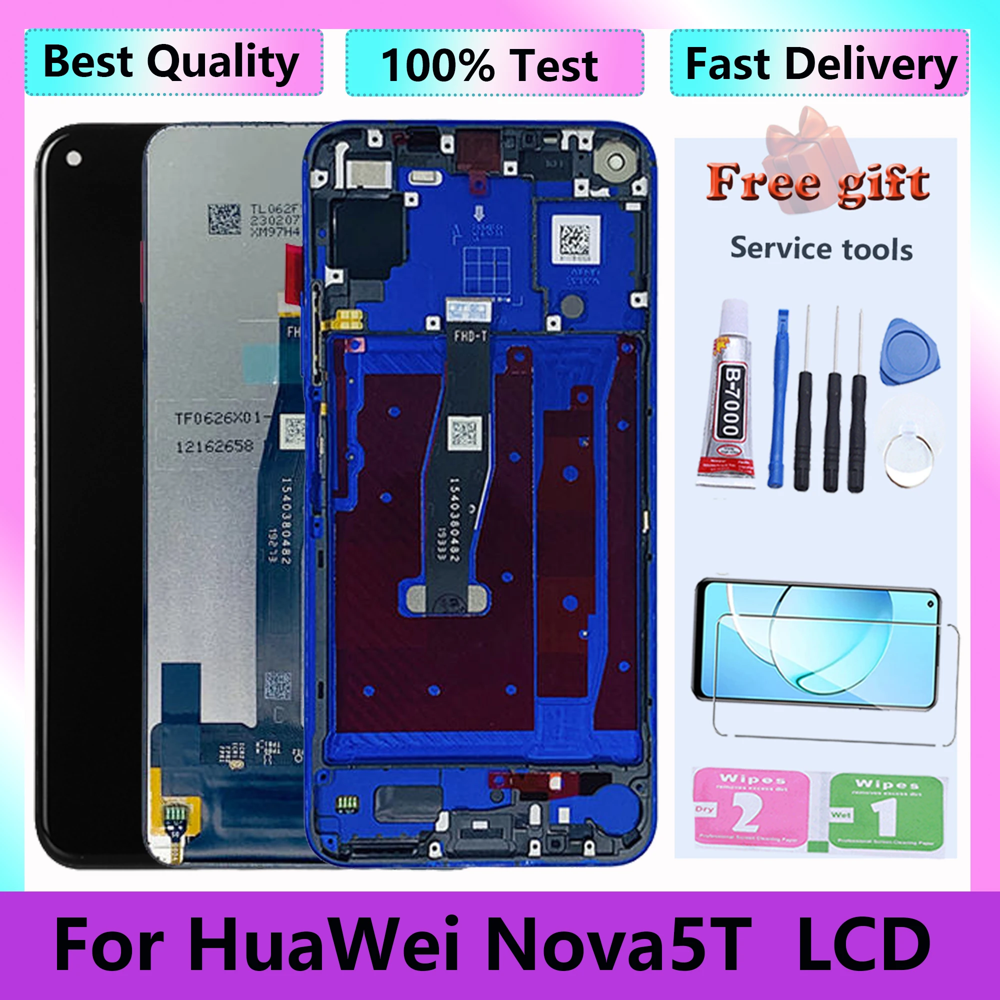 Оригинальный ЖК-дисплей для Huawei Nova5T YAL-L21 AL00 TL00 с рамкой дисплей сенсорный экран дигитайзер в сборе запасные части Оригинальный ЖК-дисплей для Huawei Nova5T YAL-L21 AL00 TL00 с рамкой дисплей сенсорный экран дигитайзер в сборе запасные части