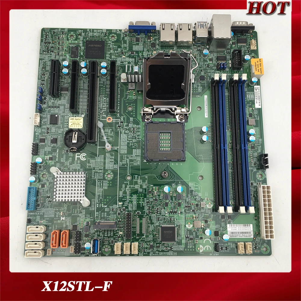 

New One-Way Server Motherboard For Supermicro For X12STL-F LGA1200 C252 PCIE 4.0 M-ATX Perfect Test Good Quality