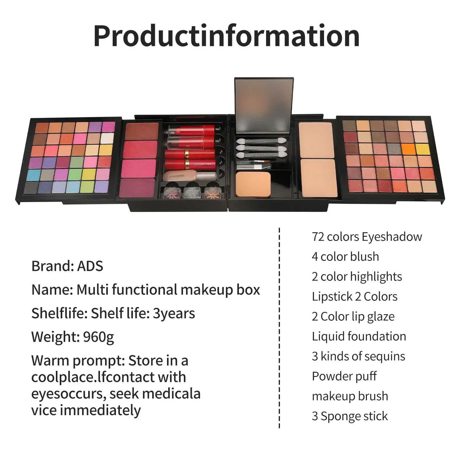 Makeup Gift Set for Women Full Kit All in One 83 Colors Face Powder Eyeshadow Palette Make up Lip Eye Shadow Highlighter Brushes