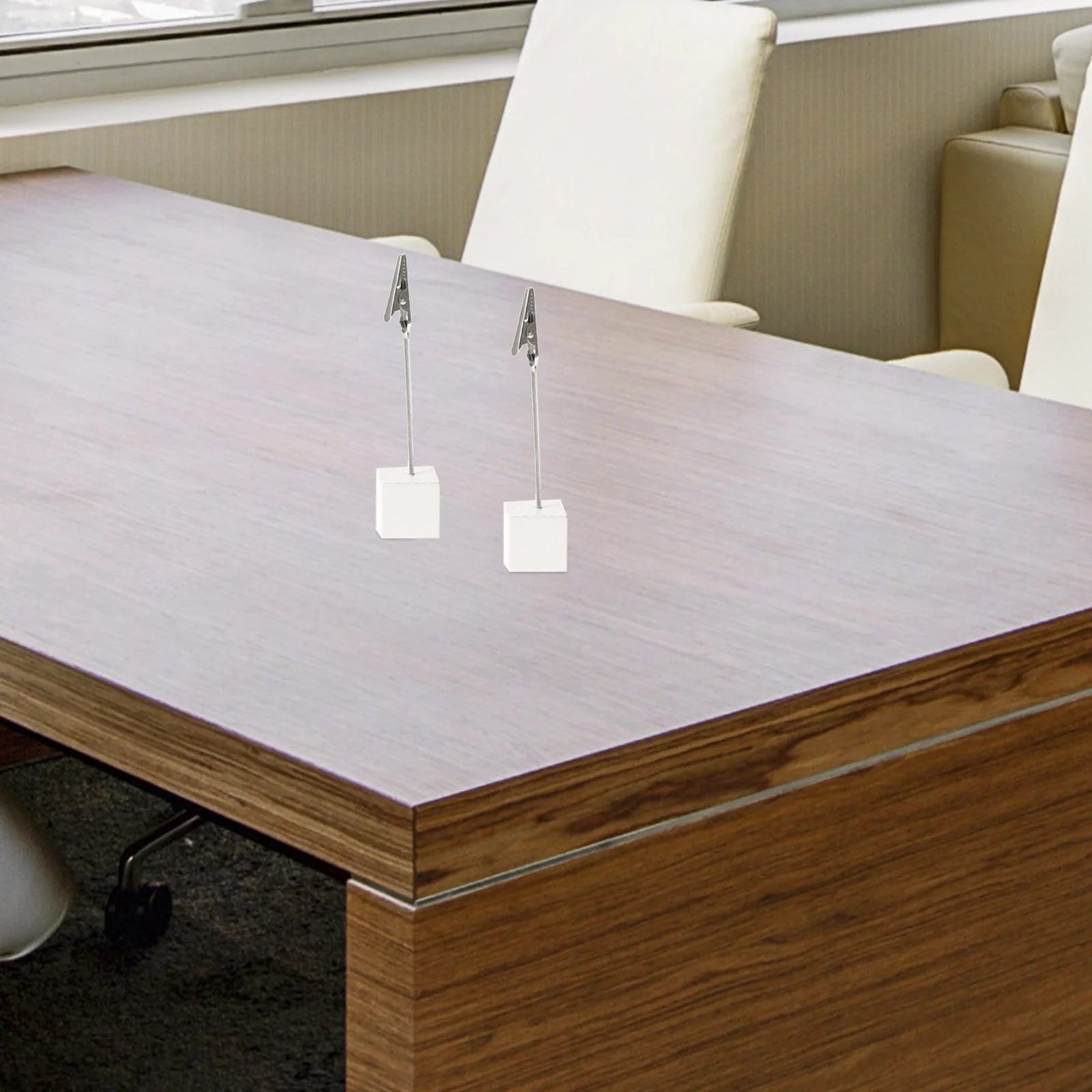 10 قطعة مذكرة ملاحظة كليب الأبيض الراتنج الفولاذ المقاوم للصدأ مكعب قاعدة ورقة وثيقة حامل مكتب صغير منظم منزلي لوازم #2