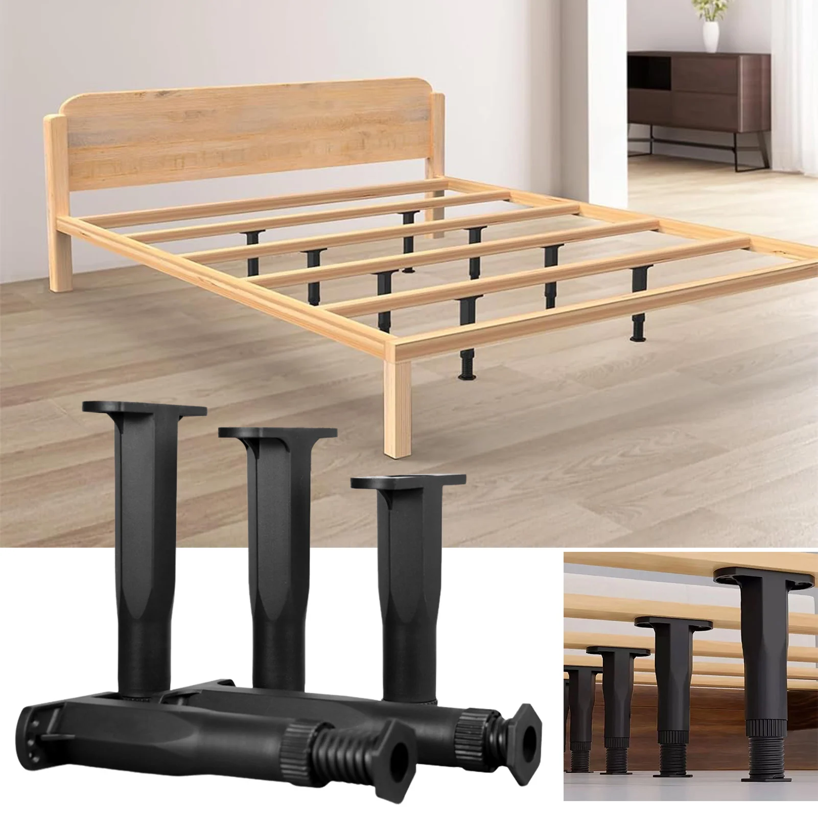 

Telescopic Furniture Heightening Bracket Extra Durable Furniture Support Legs for Bed Frame Sofa Dresser Chair