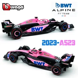 Bburago 1:43 BWT Alpine F1 Team 2023 A523 Bahrain #10 #31 Pink/Flat Racing Formula Car Static Simulation Diecast Alloy Model Car