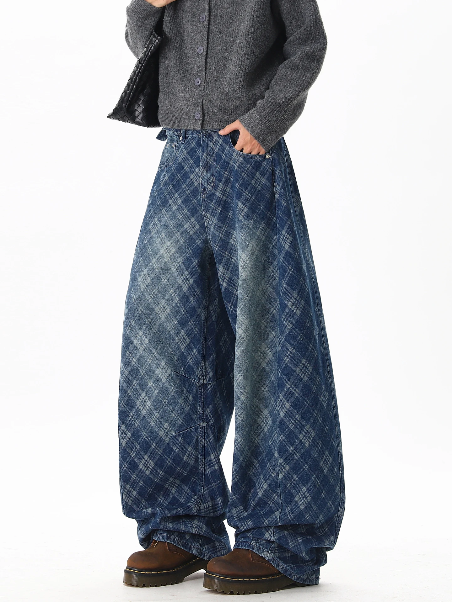 

Wukong Has Goods American Retro Waed Outdated Me Wide Leg Jeans Men Women Trendy Loose Match All over Floor-Length Pants