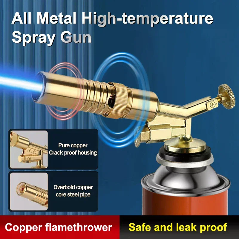 Portable Welding Gas Torch Flame Nozzle Butane Burner Outdoor Camp BBQ Lighter Flamethrower Kitchen Supplies Welding Equipment