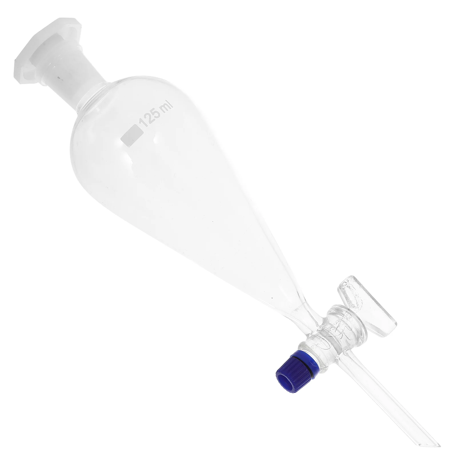 Flcopropriété anti-fuite en forme de formage, entonnoir de séparation, verre de séparation scientifique à haute teneur en borosilicate, 125 ml