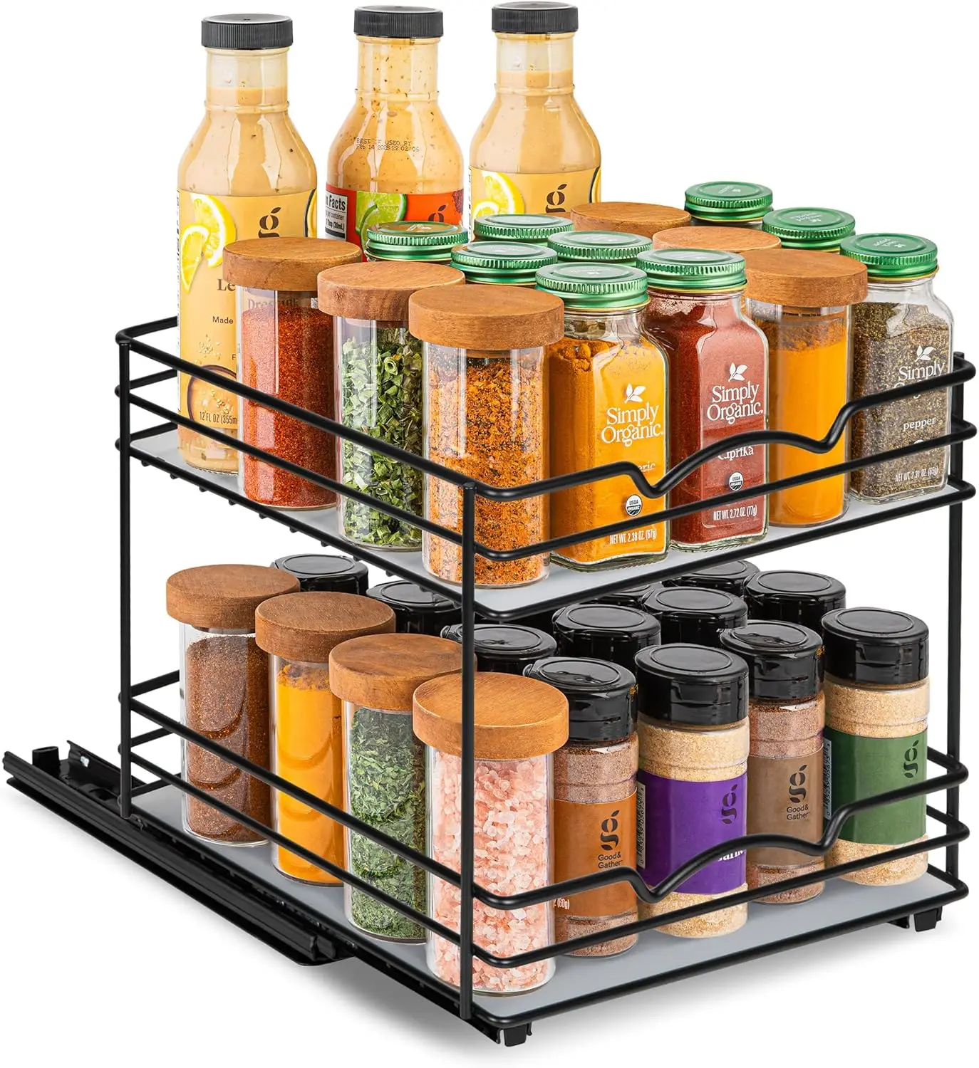 

Pull Out Cabinet Organizer for Spices, Cans - Heavy Duty with Lifetime Limited Warranty- Pull Out Spice Rack- Cabinet P