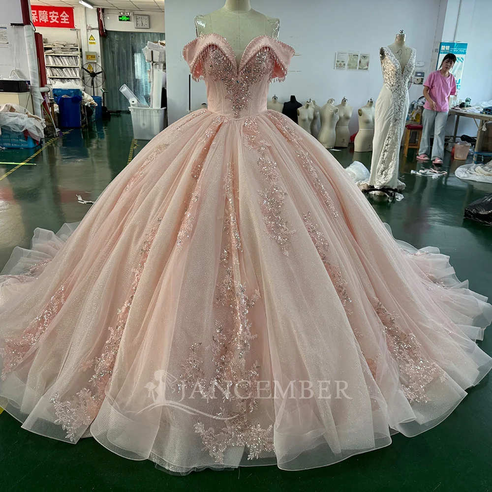 

Customized Vestido De 15 Años Quinceanera Dress Sweetheart Pearl Ball Gown Tassel Formal Party vestido de 15 quinceañera