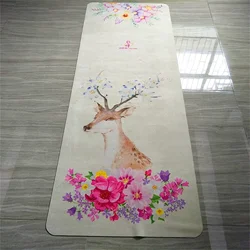 7563 ultra-thin rubber deerskin folding yoga mat can be customized for non-slip fitness exercise