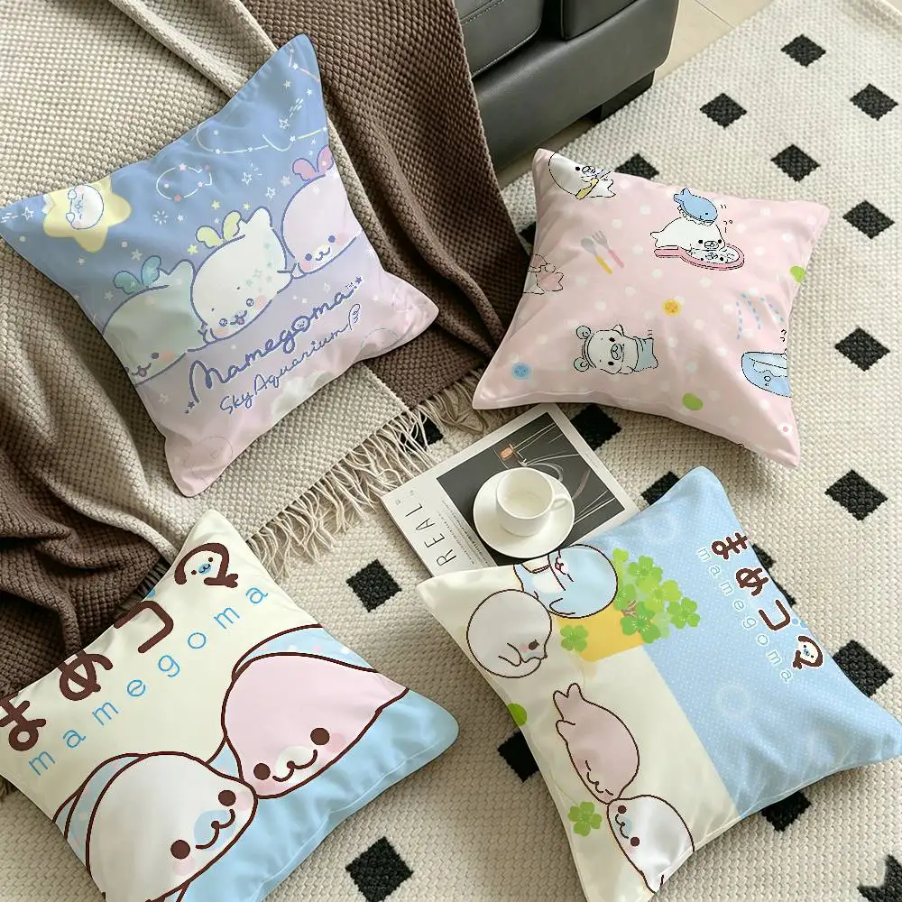 CUTE M-Mamegoma Office Cushion Pillowcase Car Cushion Cover45X45CM Lumbar Pillowcase Sofa Pillowcover
