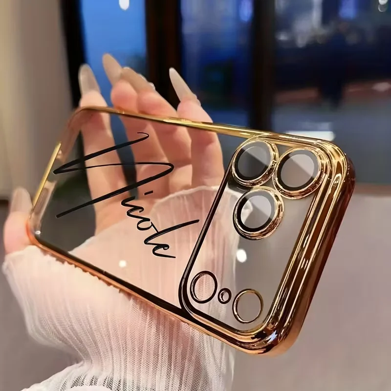 Personalisierte, individuelle Handyhülle mit Namen, transparente TPU-Hülle für iPhone 18 17 16 15 14 13 Pro Max Air, DIY-Geschenk – Detail 4