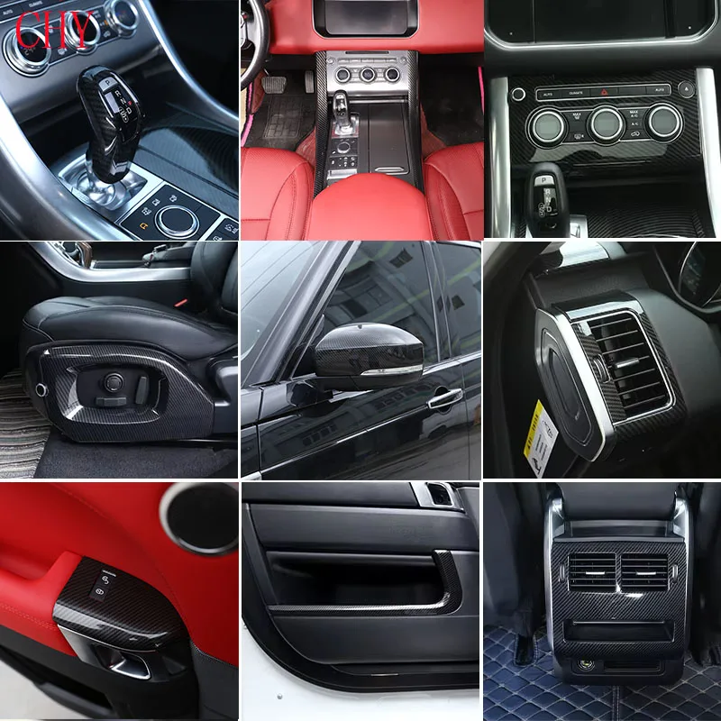 ABS Carbon Fiber For Land Rover Range Rover Sport 2014-2017 Car dashboard center console gear panel decorative cover sticker kit