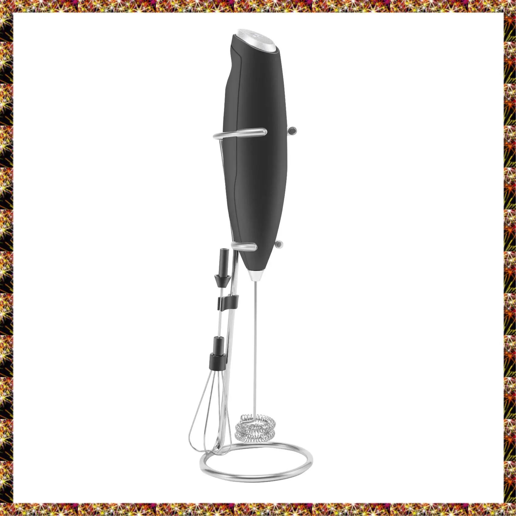 

Электрический вспениватель молока BTCL, портативный пенообразователь, ручной пенообразователь, высокоскоростной миксер для напитков, палочка для вспенивания кофе с кронштейном