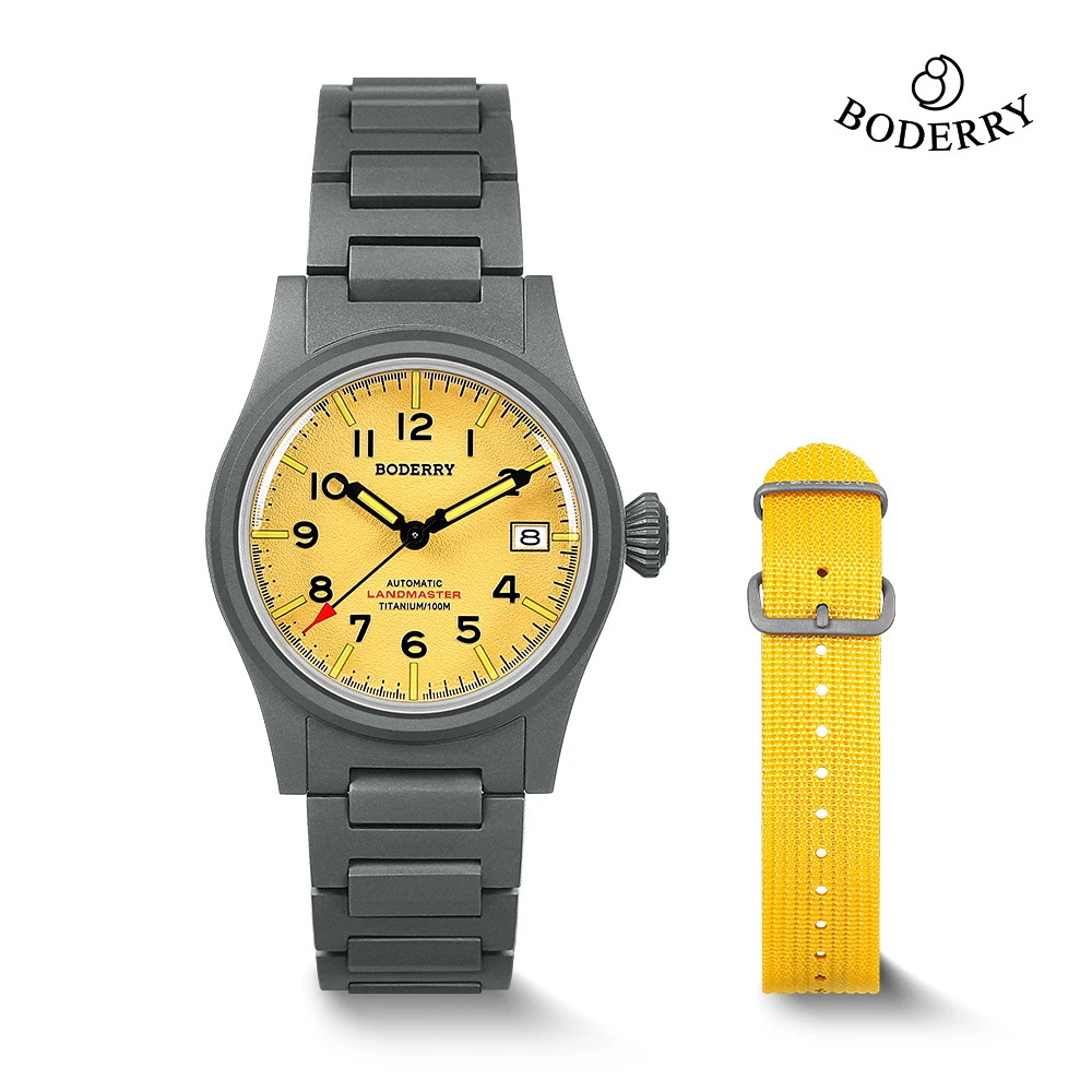 

Наручные часы Boderry LANDMASTER Field Titanium, водонепроницаемые до 100 м, автоматические механические, для дайвинга и активного отдыха, для мужчин