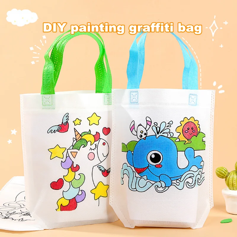 DIY Filling Drawing Toy Kindergarten Portable Handbags Graffiti Bag 20Pcs/set Handmade Painting Puzzles Kids Arts Crafts Color