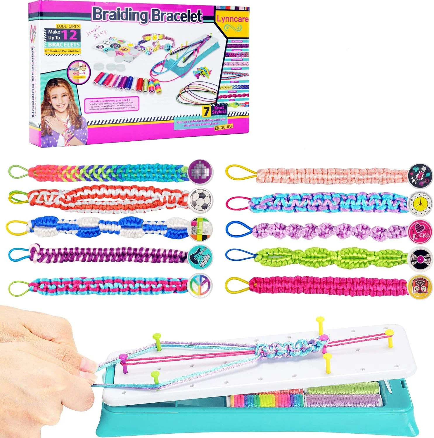 Weaver Set for Girls to Play Home and Weave Colorful Bracelets Craft Toys Children's DIY Friendship Hand Rope