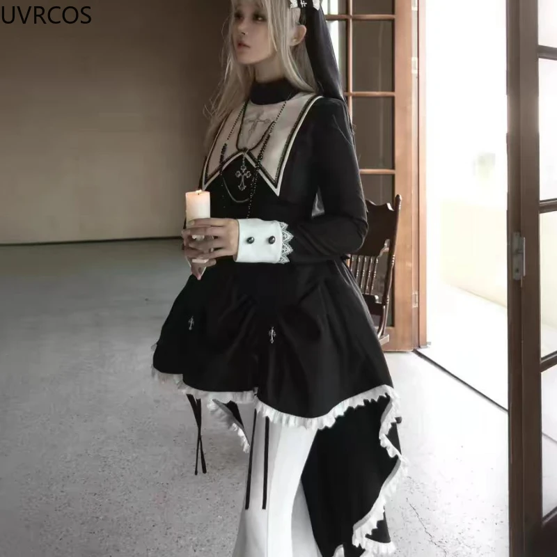 Japanese Victorian Punk Style Lolita Dress Sets Women Gothic Y2k Halloween Cosplay Princess Dress Harajuku Eveing Party Dresses