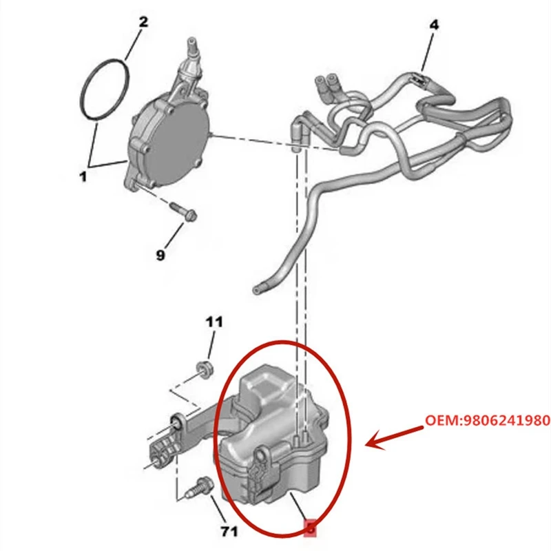 Car Vacuum Tank 4546 09 454609 For Peugeot 207CC 3008 308CC 308SW RCZ For Citroen C4 DS5 Spare Parts Accessories Parts