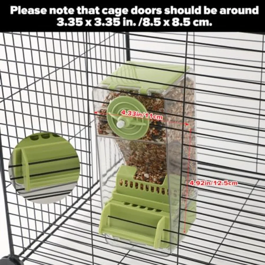 【Spot goods】Bird Feeder No Mess 2PCS Automatic Clear Bird Seed Food Container Acrylic Parrot Feeder Dispenser Cage Accessories view 6