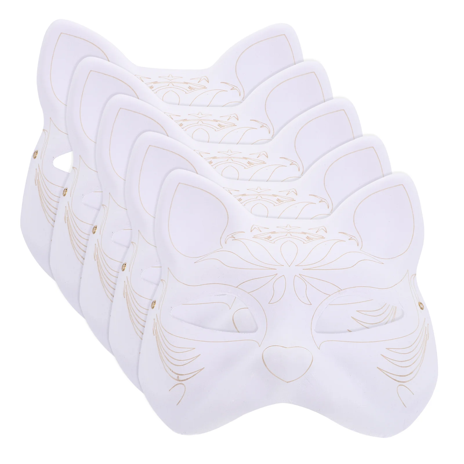 5Pcs Blank Paper Masks DIY Paintable Masks for Women Men Handmade Craft Mask Unpainted Face Mask for Cosplay Party Festival