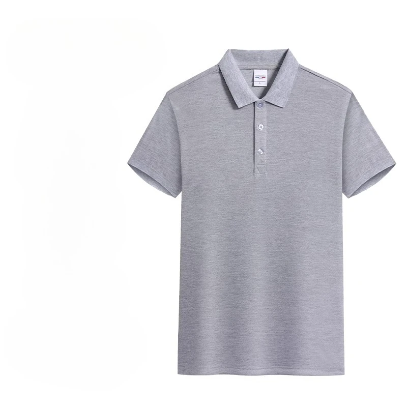 Logotipo personalizado camisa polo respirável casual empresa grupo roupas lapela manga curta camisas polo roupas de trabalho impressão bordado