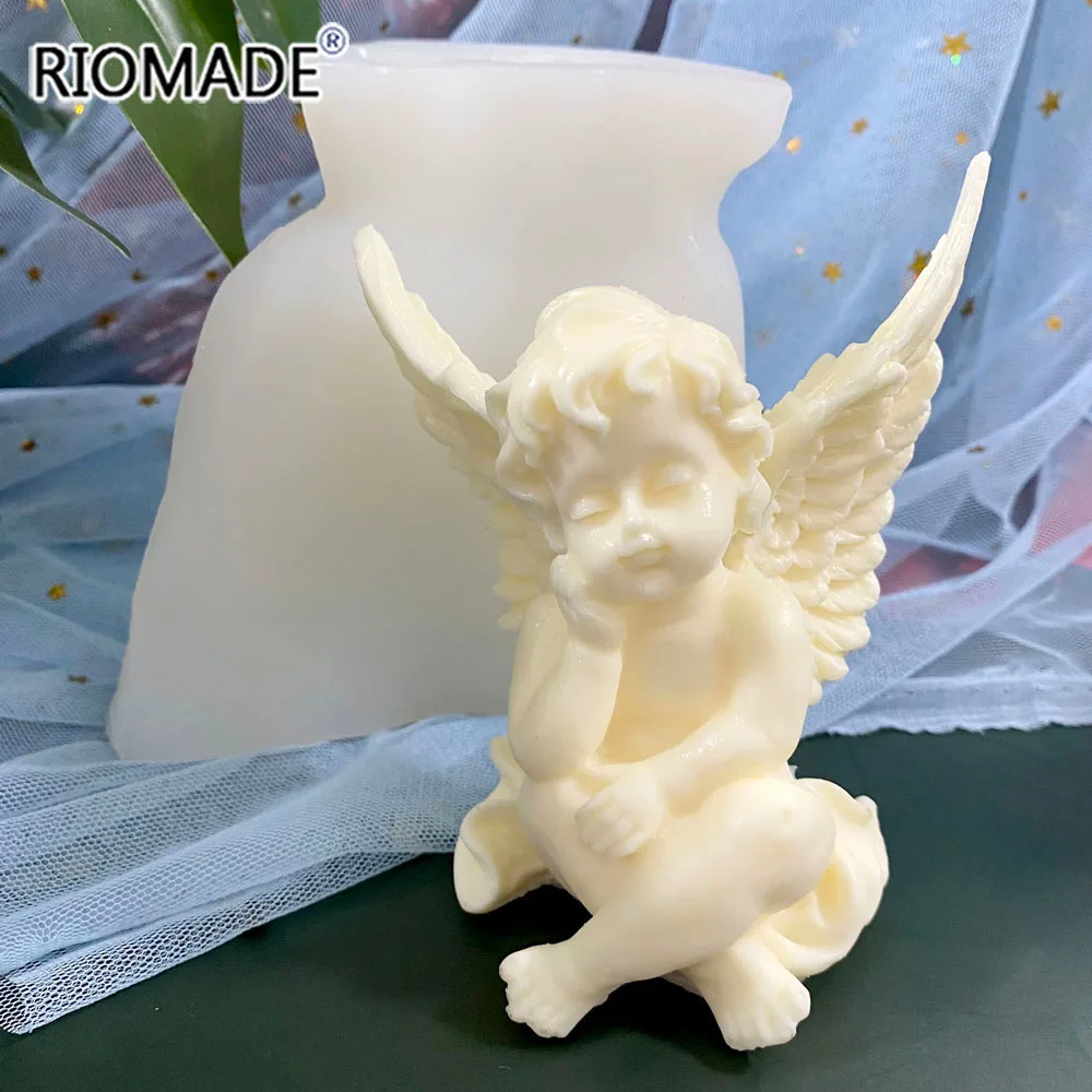 Duży rozmiar 3D Anioł Silikonowa forma do świec DIY Ręcznie robione rękodzieło Aromaterapia Mydło Gipsowe Formy do domu Ozdoby dekoracyjne Narzędzia