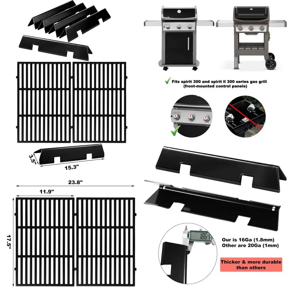 

Weber Spirit 300 Series Replacement Grill Grates for Models E-310, S-310, E-315, E-320, S-320, E-330, S-330 II, E-310 II, S-310