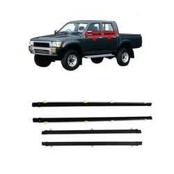 4 Pcs 75cm 58cm Outside Window Rubber for Toyota Hilux 1989-1995 Weatherstrip for LN85 LN90 Pickup Glass Laminate 68210-89106