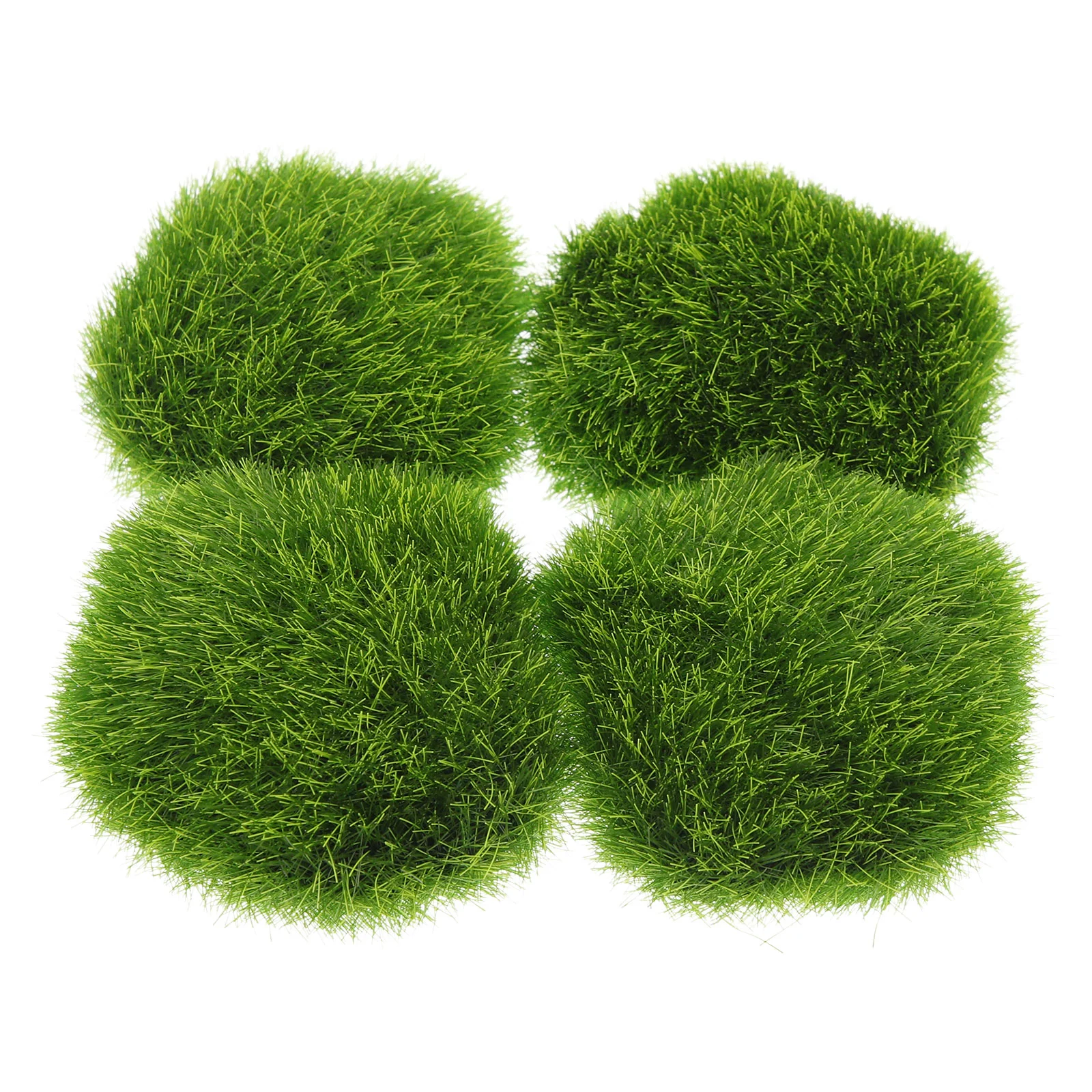 

4 Pcs Faux Rock Artificial Moss Decor for Potted Plants Aquarium Covered Rocks Indoor Ball