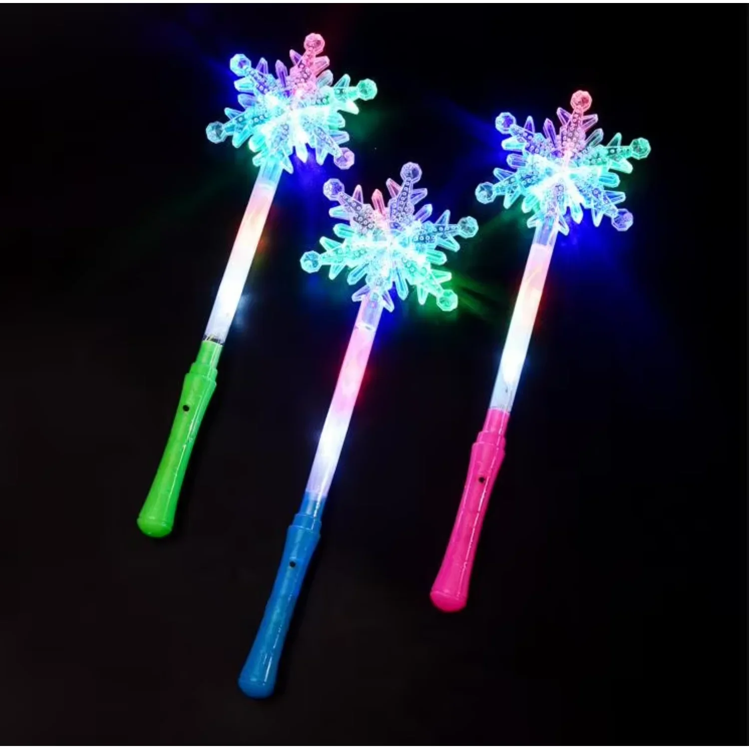 LED leuchten Schneeflockenstäbe, Leuchtstäbe, Spielzeug für Kinder, Weihnachten, Geburtstag, Kostüm, Prinzessin, Dekorationszubehör