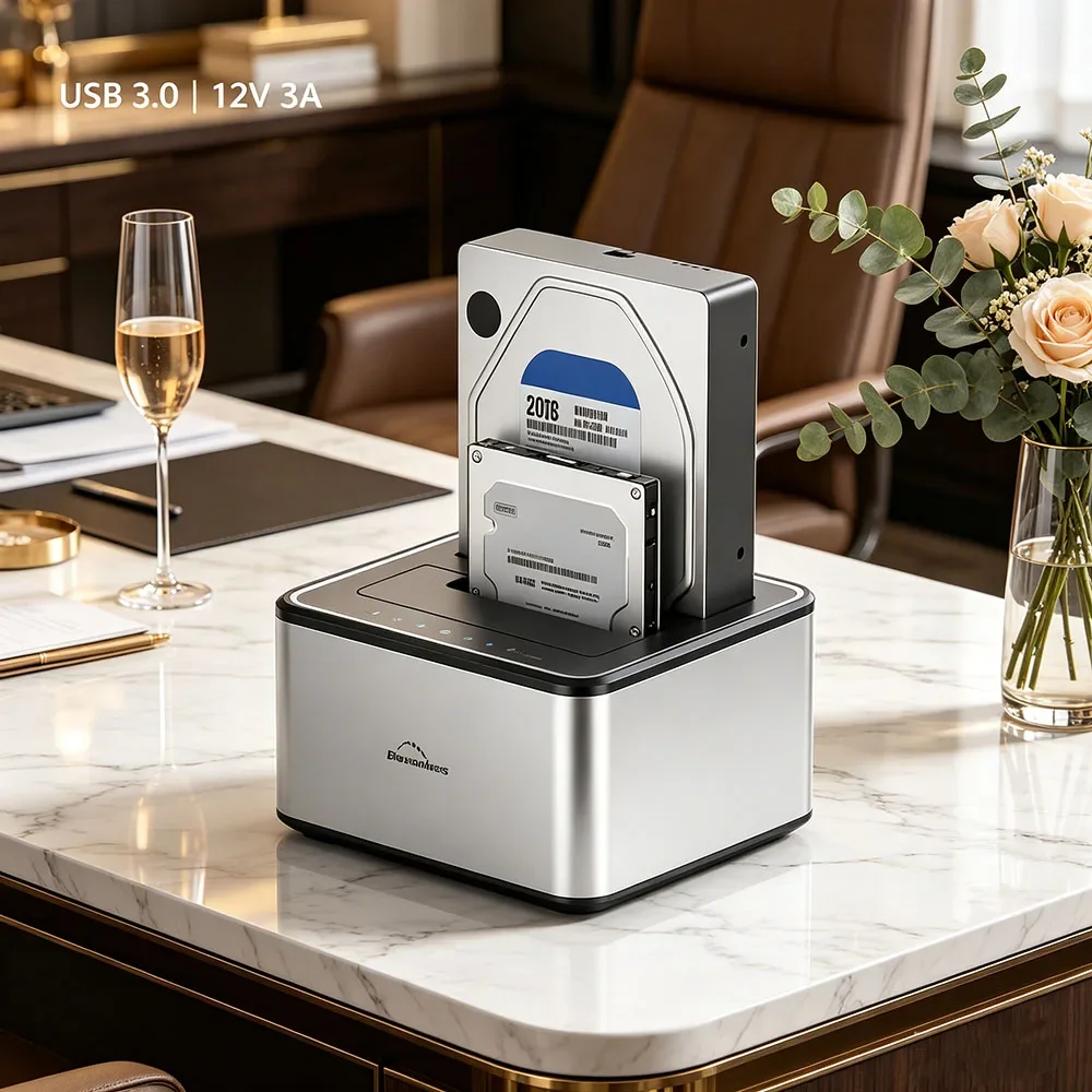Dual Bay Offline Clone Duplicator Pro Grade Docking Station SATA To USB 3.0 HDD Box For 2.5 3.5 Inch SSD HDD Disk