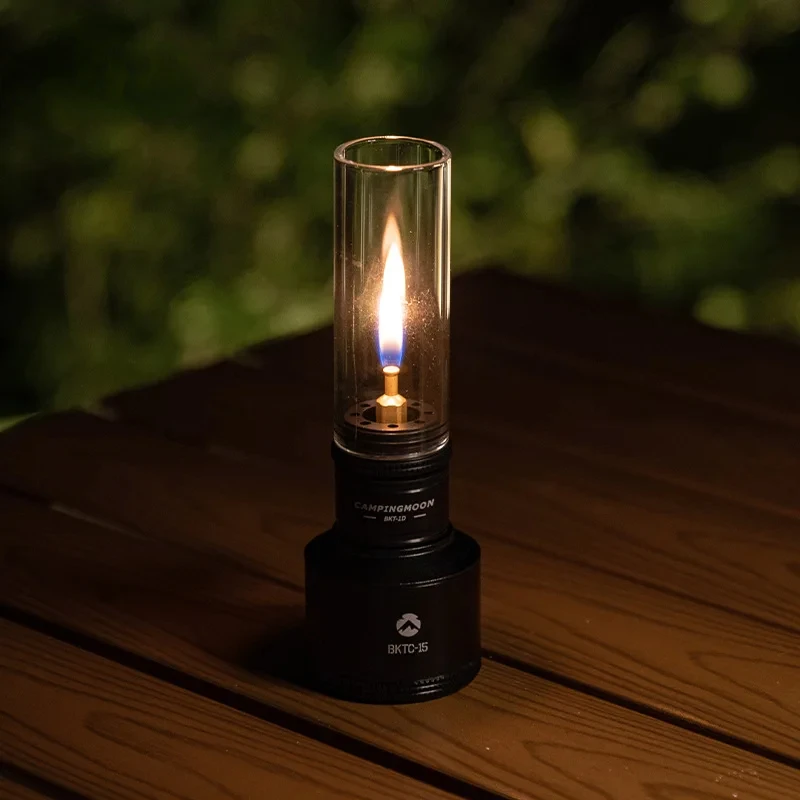 

BKT-1D Black Gas Coreless Candle Lamp Tent Steam Lamp Atmosphere Camping Flat Gas Straight Candle Light Agility ladder Mini hoop