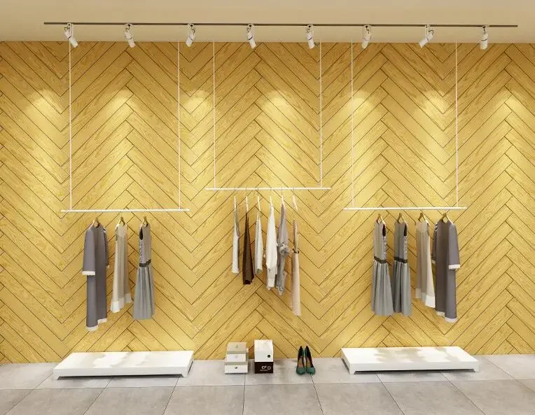 

Premium Clothing store hangs clothes hanging ring, iron ceiling hanging clothes hanger, wall hanger rod retractable shelf