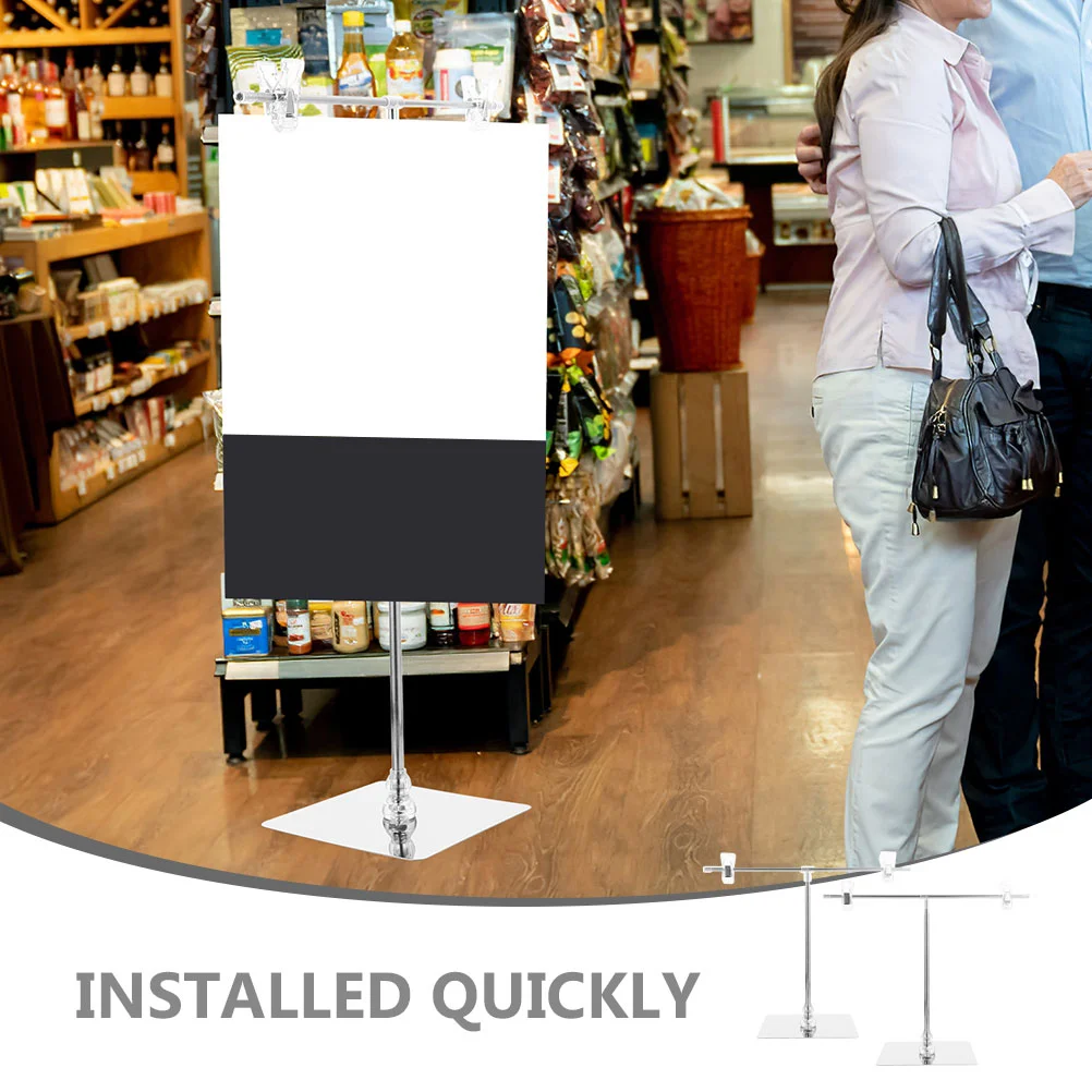 2 Pcs Banner Holder Stand Poster Clip for Tabletop Adjustable Display The Shaped Advertising Sign