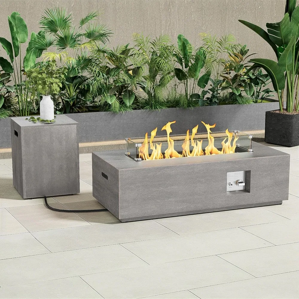 

Propane Gas Fire Pit Table, 42" Outdoor Fireplace with 50,000 BTU for Patio Use