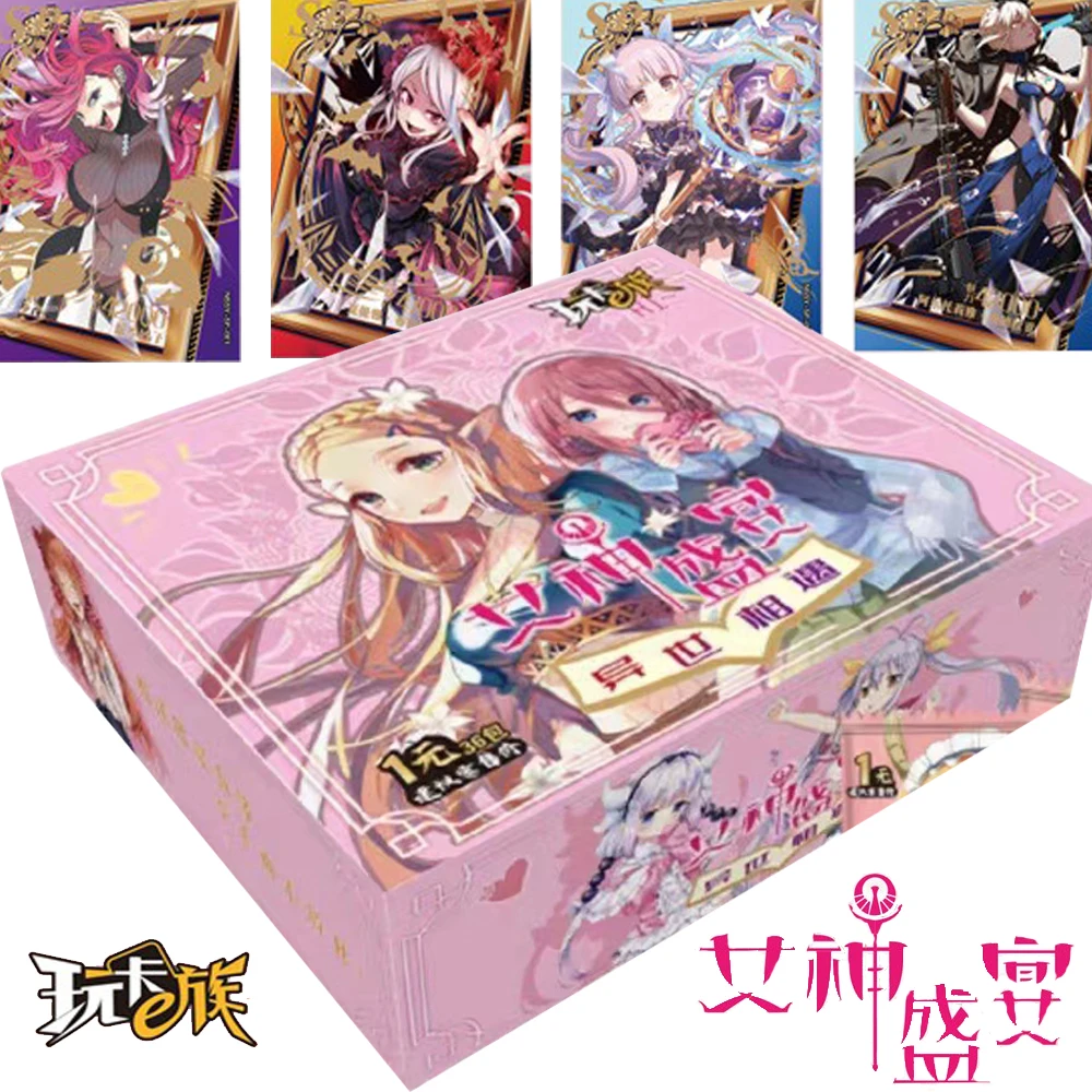 

Goddess Feast Story Cards Series Collection for Kids Original Anime Characters Beautiful Girl Rare Gold Hot Stamping Cards Gifts