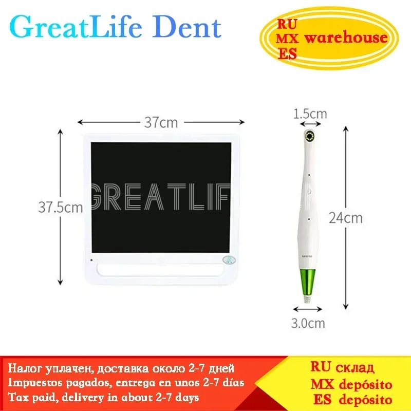 GreatLife Dent 8g USB 17inch LCD Monitor 10 Million Pixels Intra Oral Camera Dental Camera Intraoral Wifi Dental Wireless