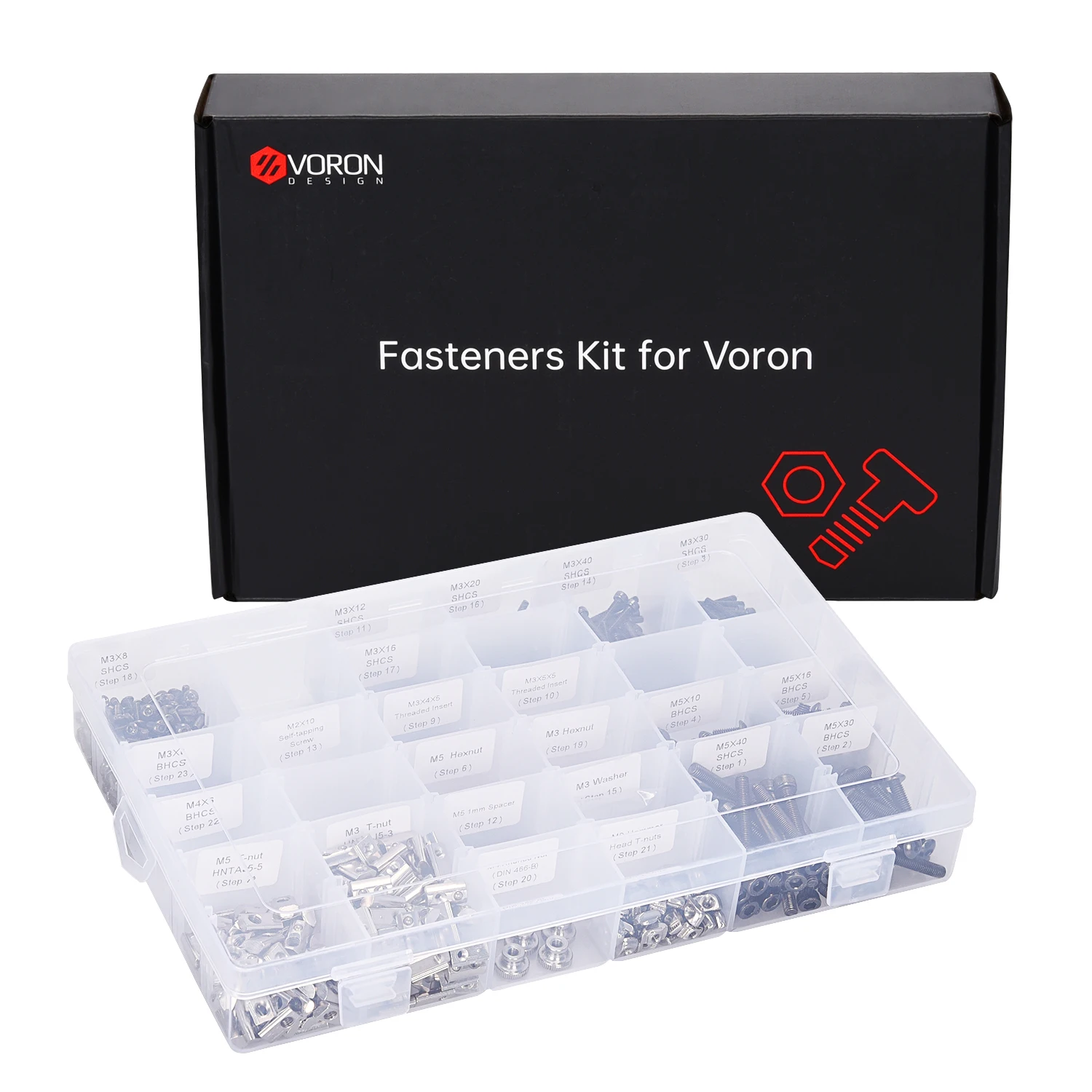 

Voron 2.4 R2 3D Printer Full Fastener Kit Stainless Steel Fastener Screw Nuts Full Set Hardware Parts for Voron 3D Printer