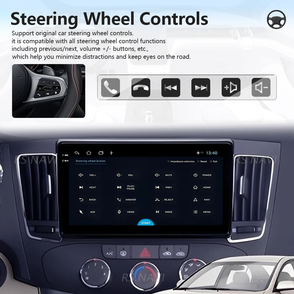 RSNAVI Android 16 Carplay AUTO Car Radio For Hyundai Sonata NF 2008 - 2010 GPS Video Player Stereo Multimedia Wireless WiFi+4G