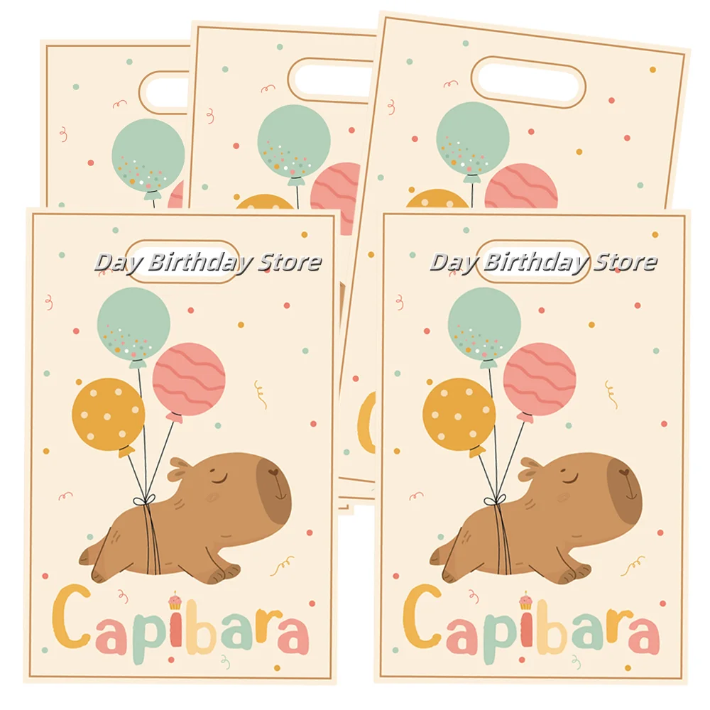 Подарочные пакеты с капибарой на день рождения, коробка-сюрприз с капибарой, сумка для подарков, сумка для конфет, принадлежности для детского душа, сувениры для детской вечеринки, подарки