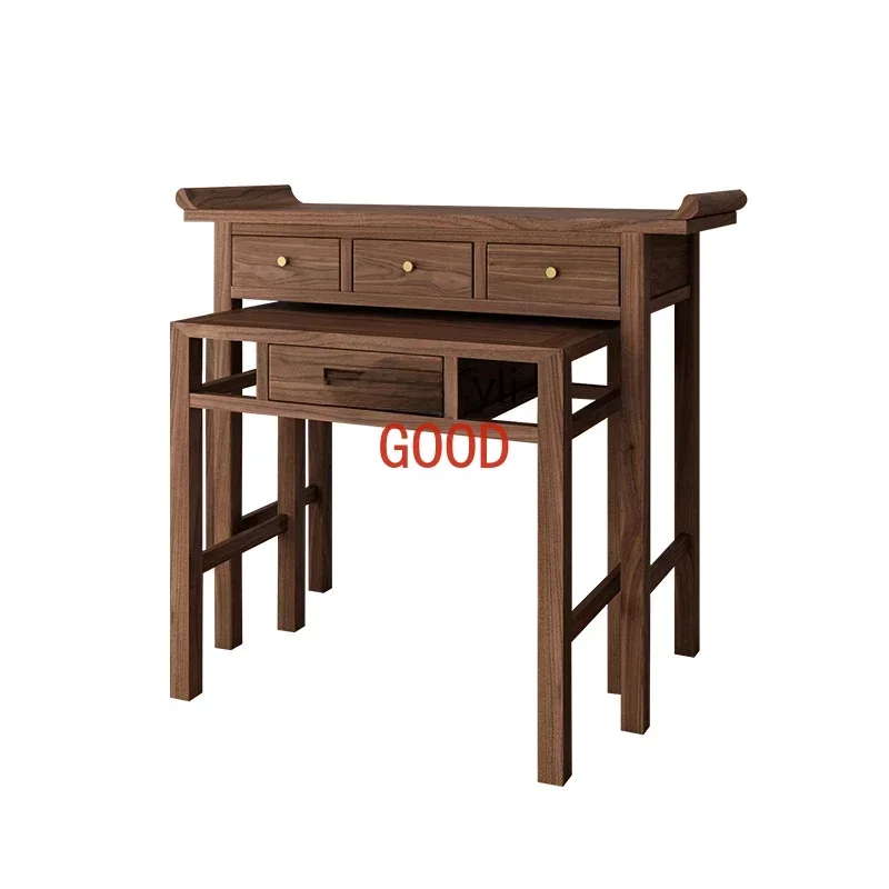 

Solid Wood Altar Incense Burner Table Domestic Buddhist Hall Black Walnut Buddha Shrine Simple Altar Cabinet