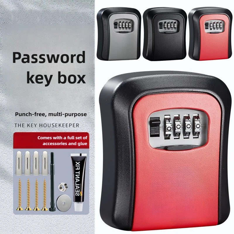 صندوق مفاتيح بكلمة مرور التجديد، مثبت على الحائط، صندوق ثقب الباب المضاد للسرقة، قفل مجموعة المشروع #1