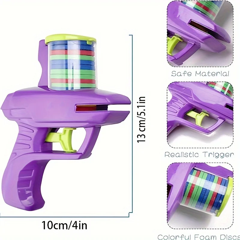 1Pc Foam Disc Launcher Vliegende Schijf Indoor Shooting Game Outdoor Achtertuin Speelgoed Voor Jongens En Meisjes Verjaardagscadeau School Klas Prijs