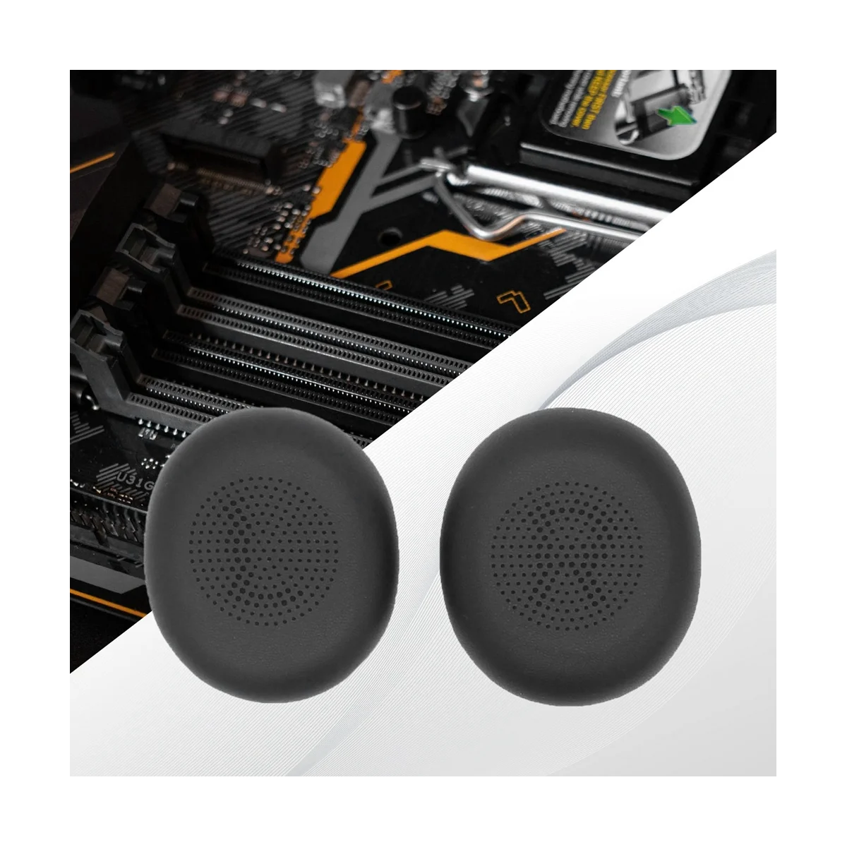 ELITE 45H 헤드폰 교체용 헤드폰 커버, 보호대 슬리브 버클 이어패드, 블랙, 1 쌍